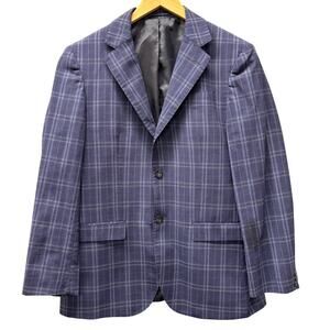 Spada Roma Blazer Mens‎ 40S IT 48 Blue Wool Tollegno 1900 Italian Fabric Jacket